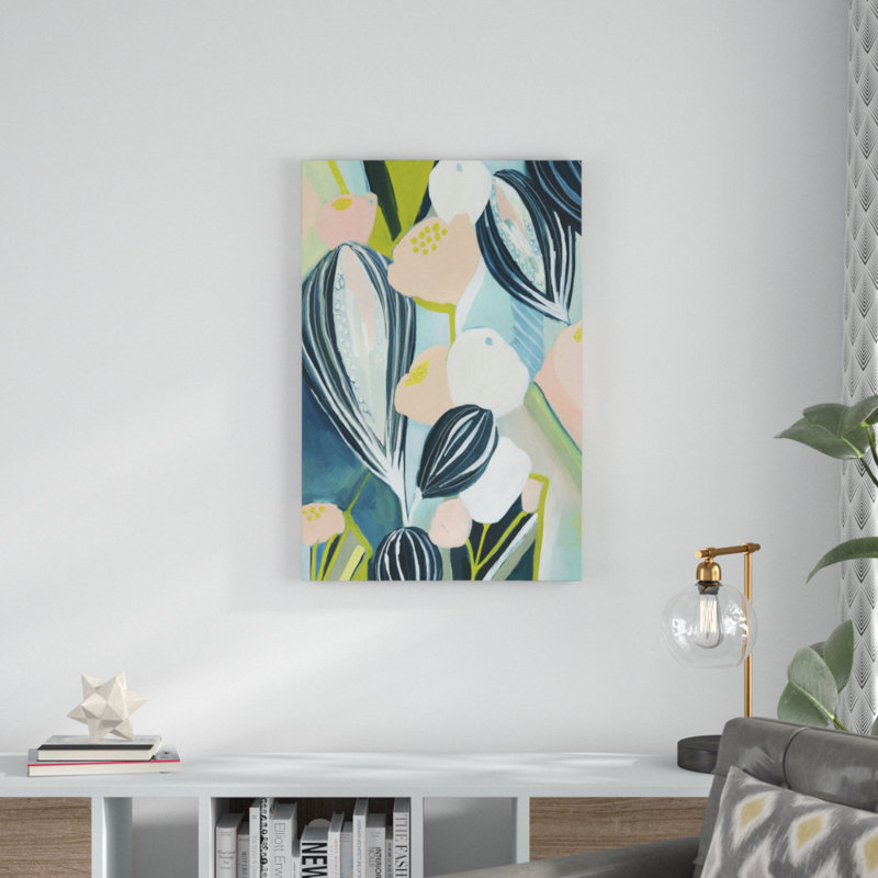 «Glow Garden I» par Grace Popp - peinture sur toile tendue, H 36 po x l 24 po
