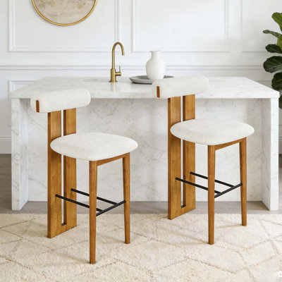 Ensemble de tabouret de bar intérieur en bois rembourré
