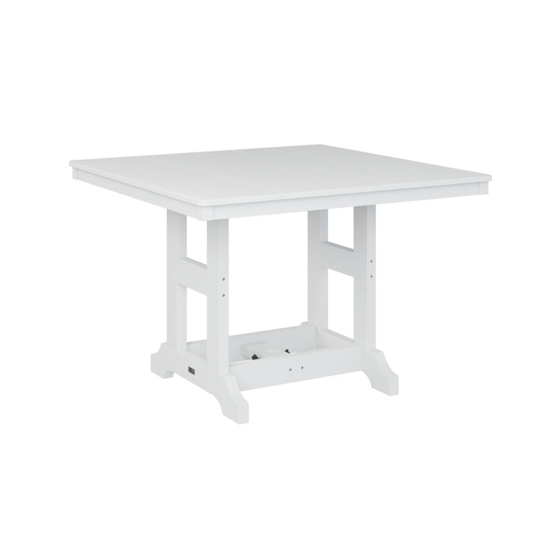 Garden Classic Outdoor Square Table, White, 35.5" H x 44" W x 44" D