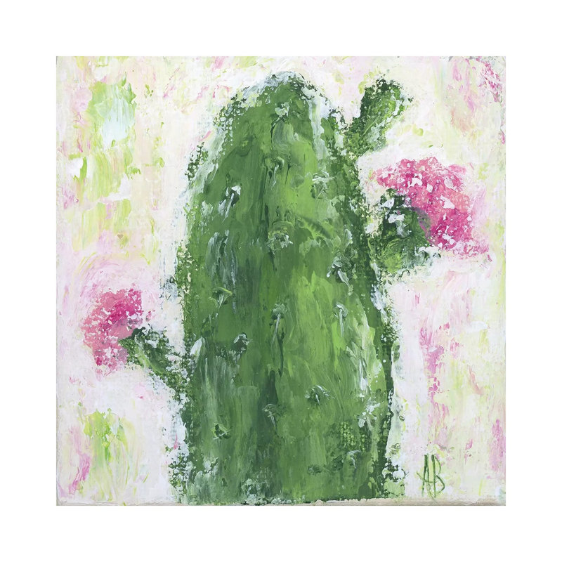 Blooming Cactus by Ashley Bradley - Print on Canvas, Wrapped Canvas, 30.48 cm H x 30.48 cm W