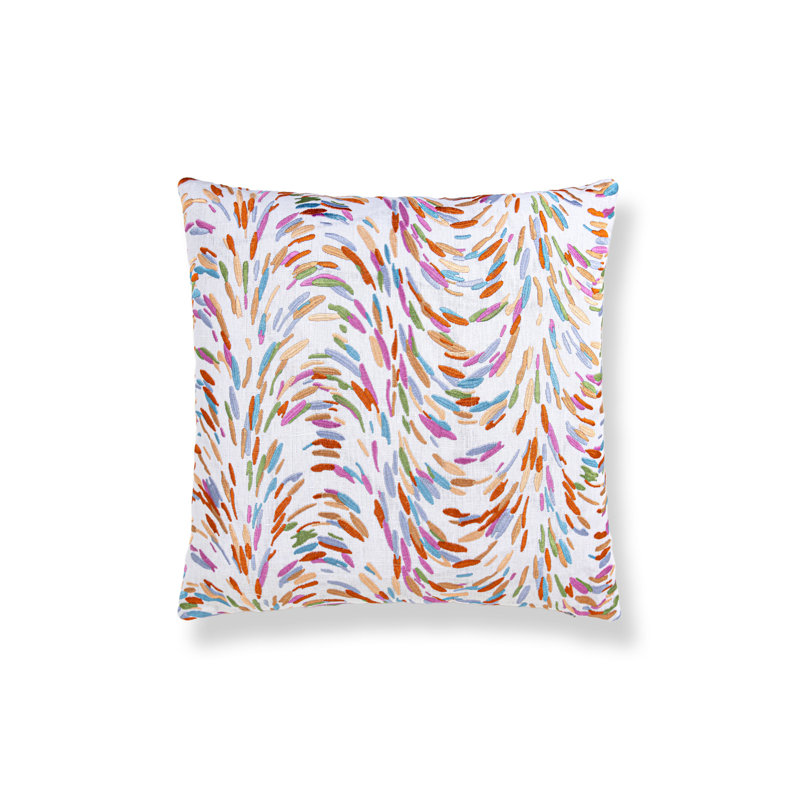 Coussin à broderie fontaine, Pêche, Carré 22 po