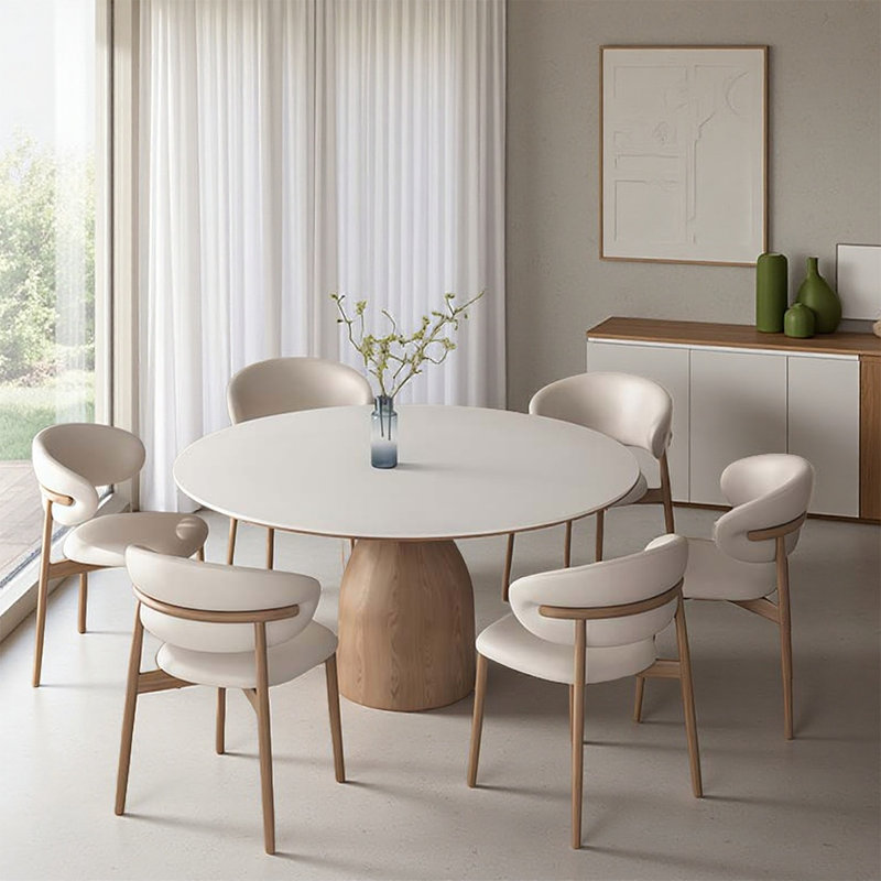 Ensemble de table de salle à manger moderne en bois massif, H 29,53 po x L 59,06 po x l 59,06 po