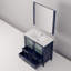 Meuble-lavabo bleu marine 36 po X P 18,25 po D, plateau en céramique blanche et Miroir