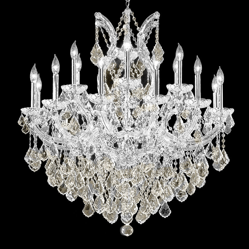 Maria Theresa Grand 19 - Light Chandelier, Golden Teak, Chinese (K9), Silver