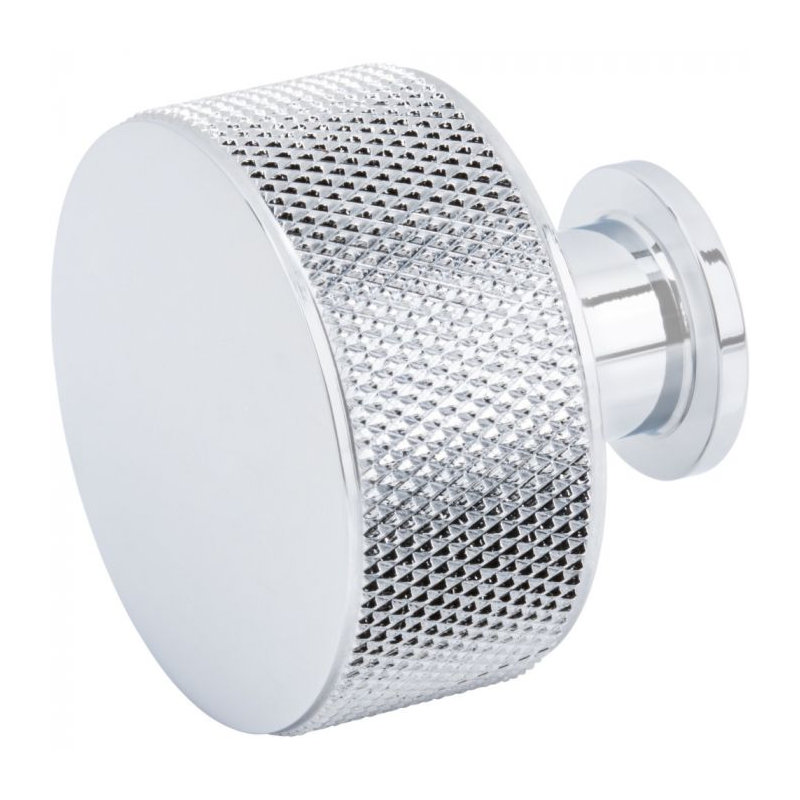 Beliza Cylindrical Knurled Knob, Polished Chrome, 15/16"