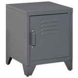 Versatile Industrial Side Table With Lockable Door And Adjustable Shelf For Home Spaces