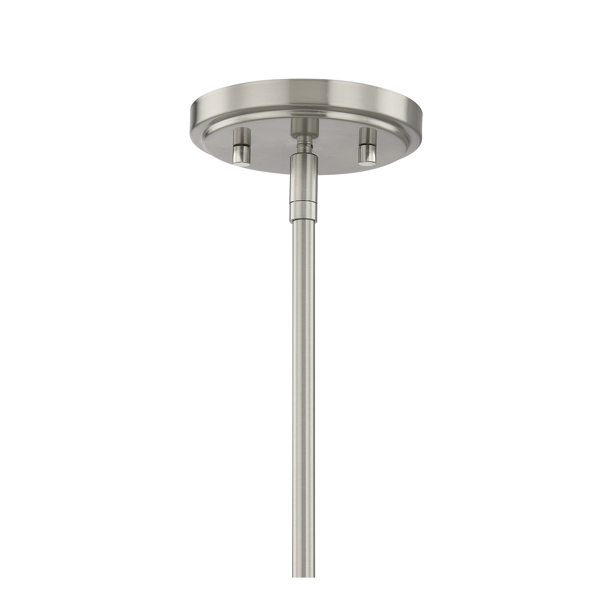 Breena Single Light Glass Steel Dimmable Pendant, Satin Nickel, White