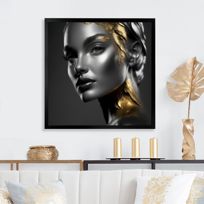 Exquise beauté en noir et or II - reproduction sur toile