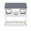 Lit superposé simple au-dessus d'un lit simple en bois-603584183