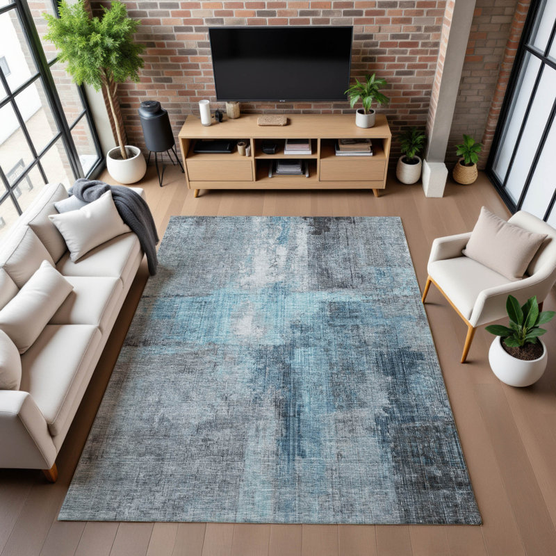 Premium Machine Washable Bucz AMF1759 Modern Rug, Rectangle 9' x 12'