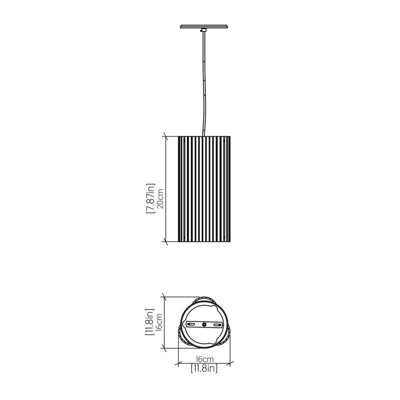 Living Hinges 1 - Light Pendant, 7.87" H x 6.3" W x 6.3" D, Charcoal