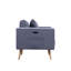 Chaise 32,5 po en tissu de lin gris foncé avec ports de chargement USB, poches et coussins