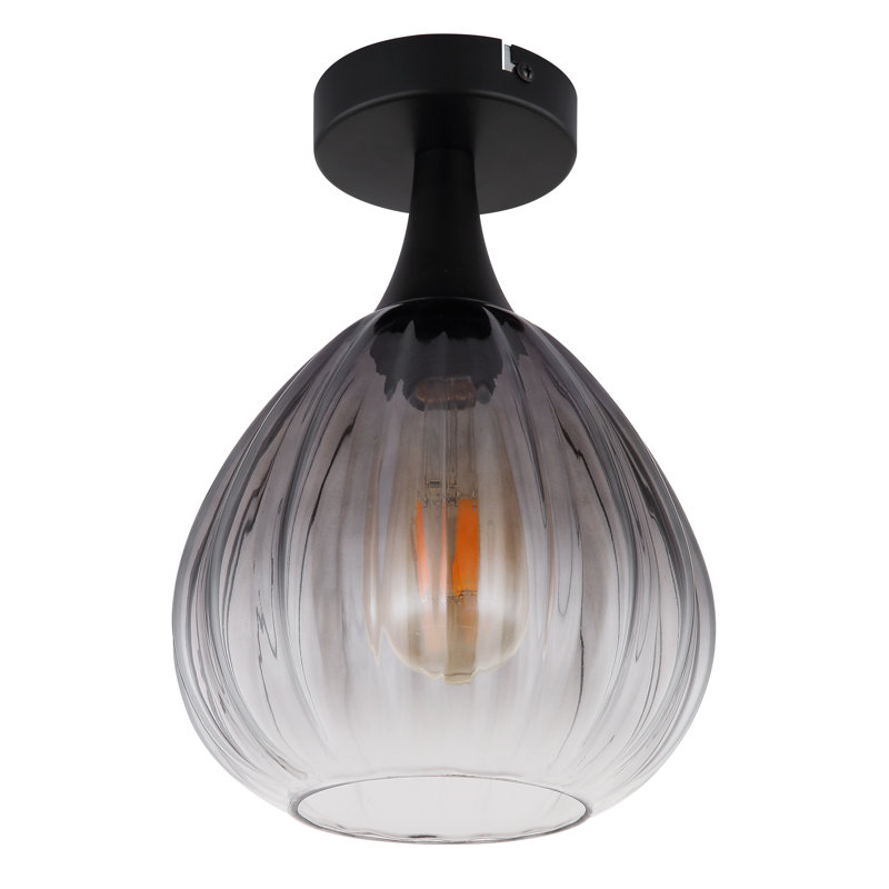 Glass Flush Mount, White / opaline