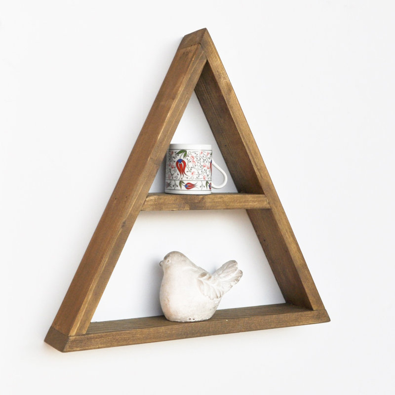 Tablette flottante triangulaire en bois massif Karlie