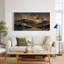 Tableau sur toile représentant un paysage désertique stylisé avec trois lunes-539706383
