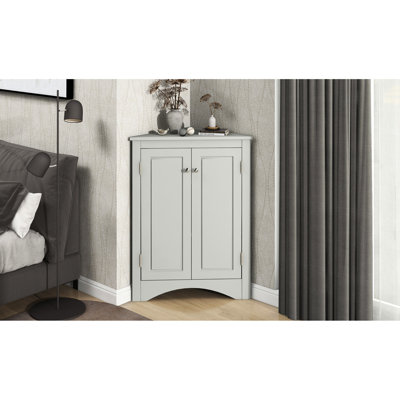 Armoire triangulaire moderne gris - tablettes réglables pour les espaces de vie