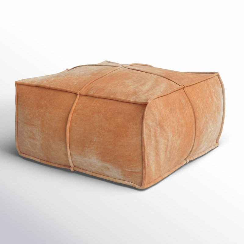 Orla Upholstered Pouf, Rust