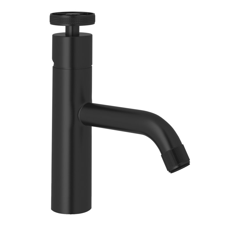 Campo™ Single Hole Bathroom Faucet with Drain Assembly, Matte Black, Wheel Handle