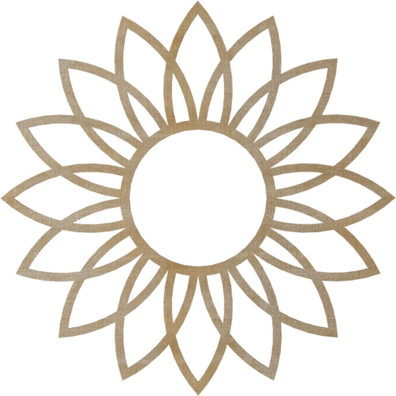 Médaillon de plafond en bois de marguerite 32 po x H 11 1/8 po x P 1/4 po, H 30 po x l 30 po x P 0,38 po, Bouleau
