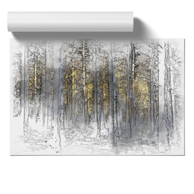 Sunlight Forest Sketch - Frameless Print