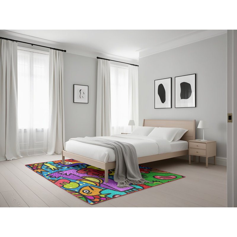 Barger Machine Woven Rug, Rectangle 5' x 7'