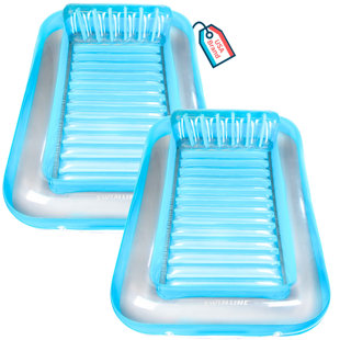 Swimline Original Suntan Tub Relaxing Outdoor Water Lounge Float, Blue (2 Pack) (Set of 2)