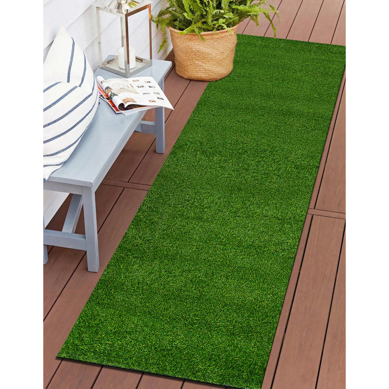 Brittannie Indoor/Outdoor Waterproof Artificial Grass Turf Rugs, Runner 2'7" x 6'