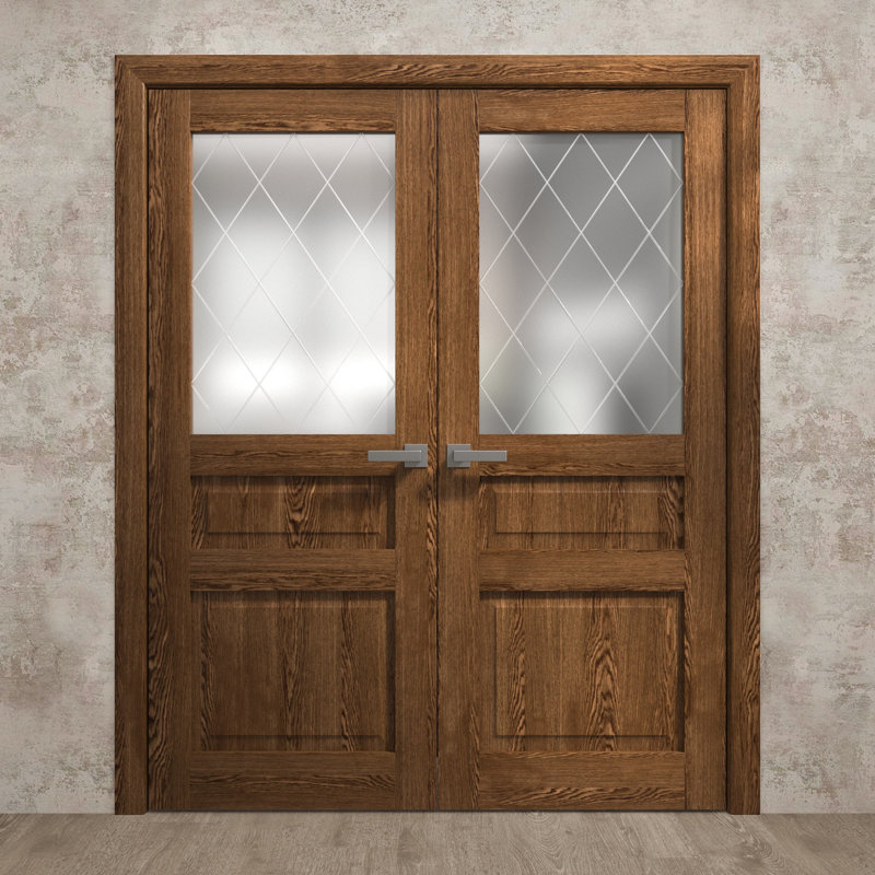 Portes doubles intérieures intérieures | Ego 5011 | Cadre de panneau intérieur en bois massif | Portes modernes pour placard