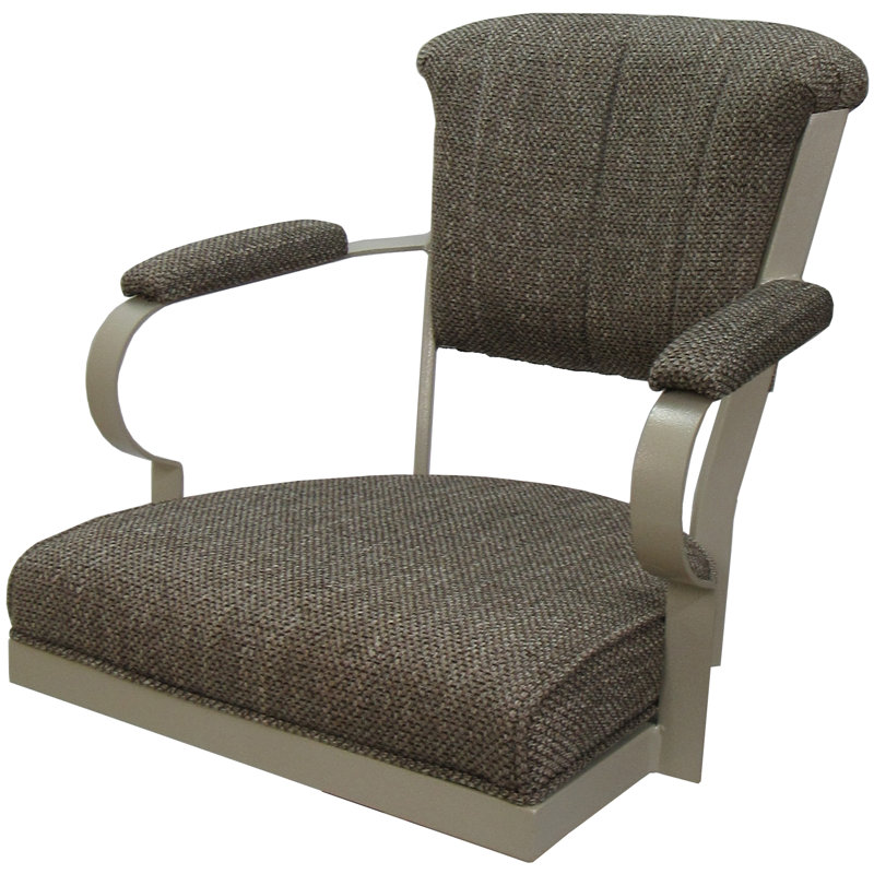 Raddie Swivel Metal Bar Stool 30" Seat, Beige, Brown