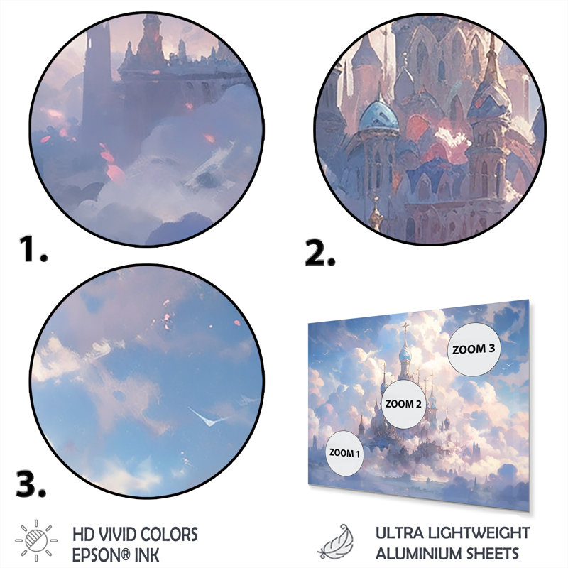 Castle In The Clouds I - Castles Metal Wall Decor Set