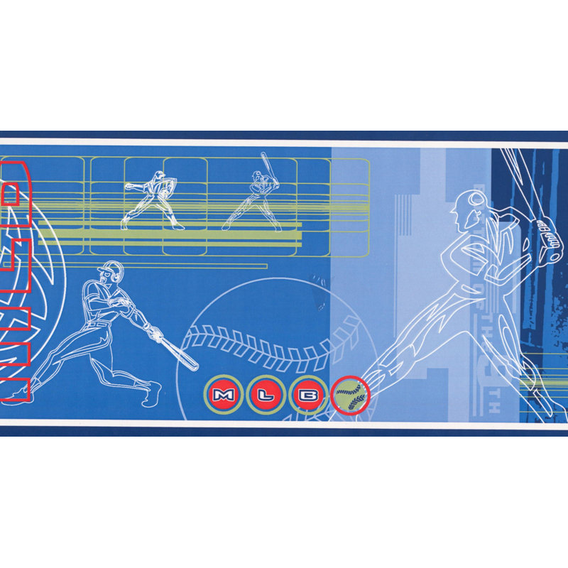 Bordure de papier peint de style moderne MLB Baseball L 15 pi x l 6 po