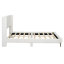 Grand lit plateforme en velours côtelé avec pieds en métal - beige et beige élégant. Contreplaqué conçu pour la durabilité. Rempli de mousse. Pas de sommier tapissier. Assemblage simple. 83,1 po x 65,7 po x 42,5 po-406150041