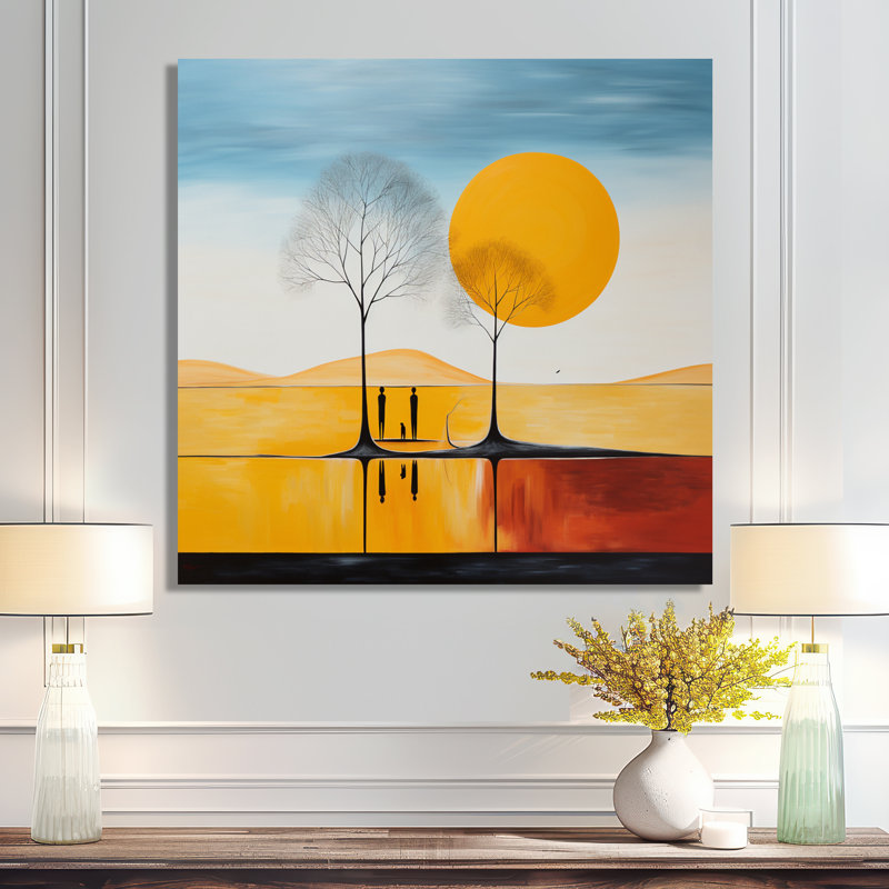 Eliana - Paysage abstrait, impression d'art mural, Toile tendue, H 16 po x l 16 po x P 1 po