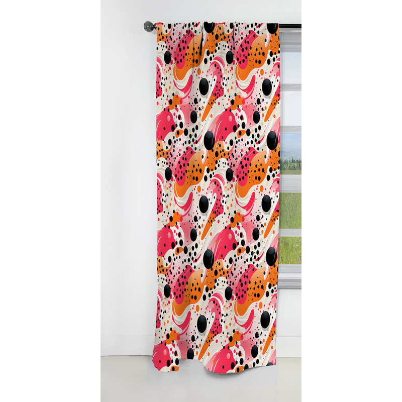 Popart Dynamic Doodle Dots I - Rideau abstrait - Rideau occultant - 1 panneaux, L 52 po x L 84 po