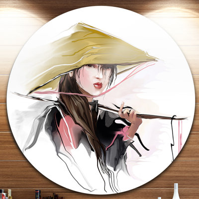 " 'Vietnamese Woman'' Painting Round Print On Metal "