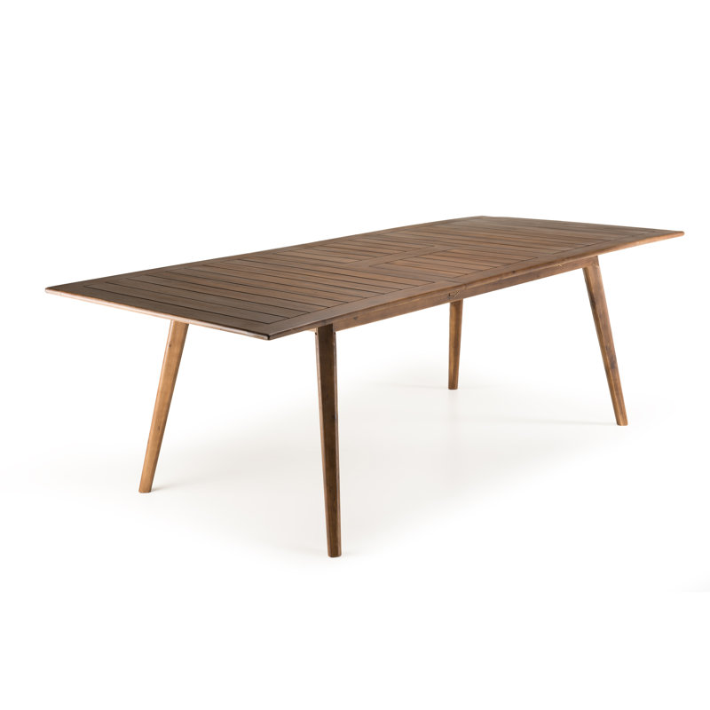 Christa Rectangular Acacia Solid Wood Extendable Outdoor Dining Table - 240 cm W 100 cm D