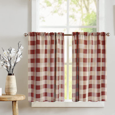 Riland Checkered Tailored Cafe Curtain