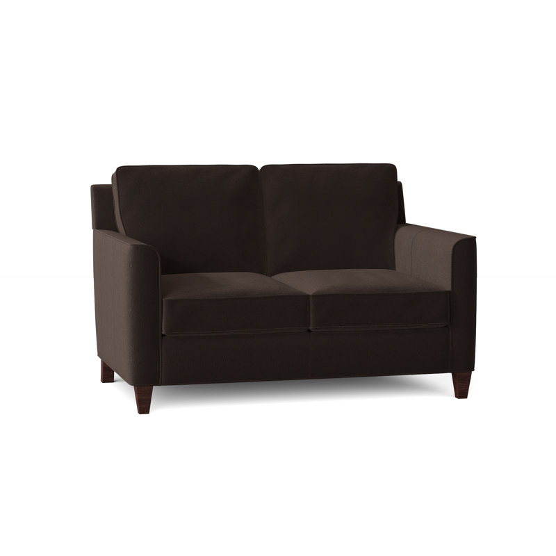Yorba Leather Loveseat, Aline Fumo Genuine Leather, Mahogany