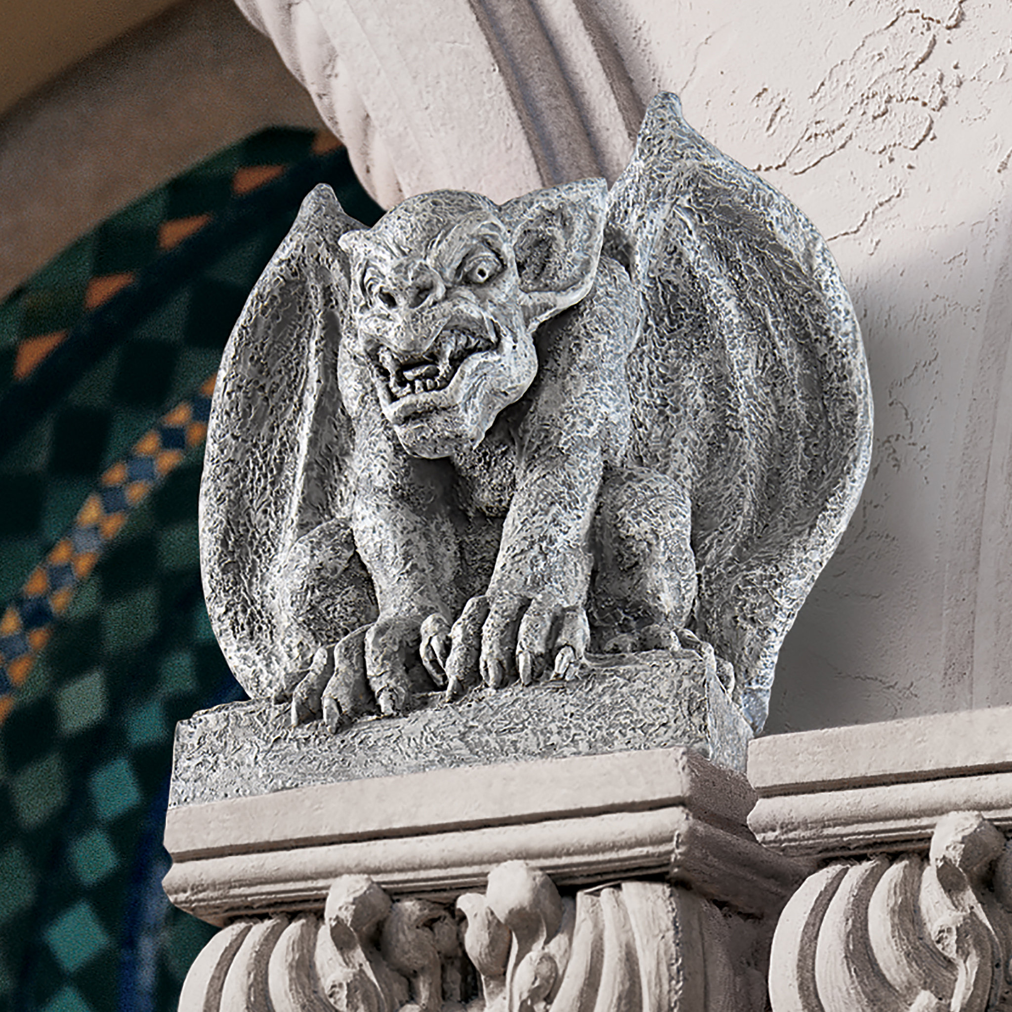 Portacandela Golden Future A Forma Di Gargoyle – Resina, 22 Cm, Colore Nero/grigio, Decorazione Gotica E Originale