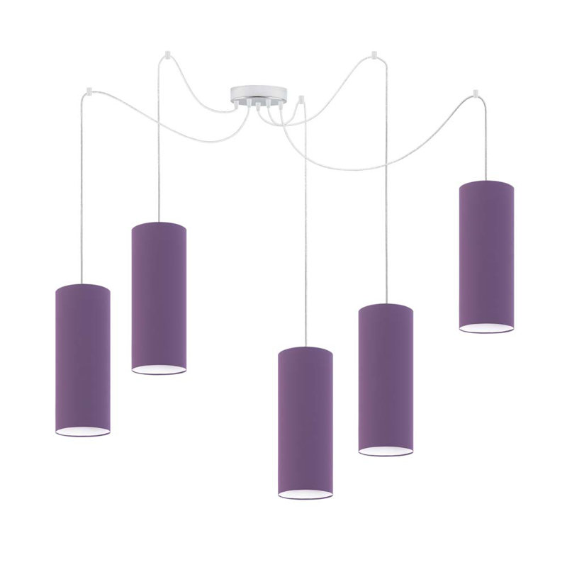 Carsten 5 - Light Cluster Pendant, Chrome, Violet