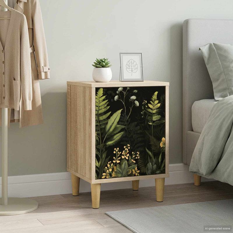 36cm W Engineered Wood Bedside Table