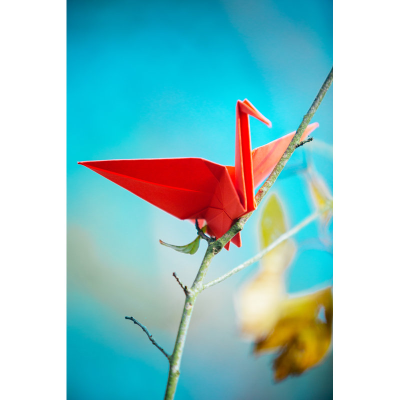 Origami Crane On Branch by Andrey Danilovich - Wrapped Canvas Print, 91cm H x 61cm W