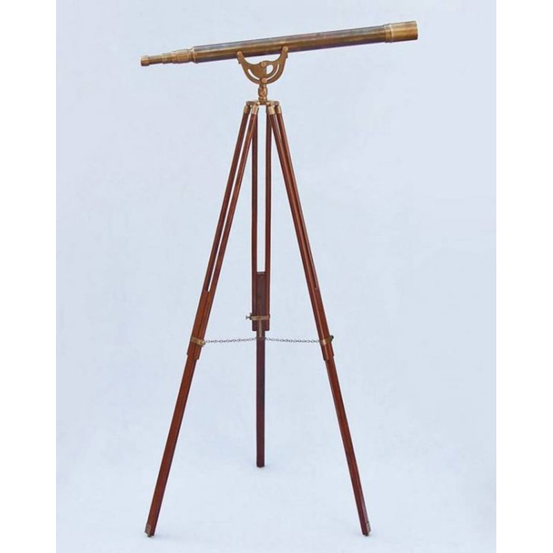 Télescope Delaware, Laiton antique / cuir noir