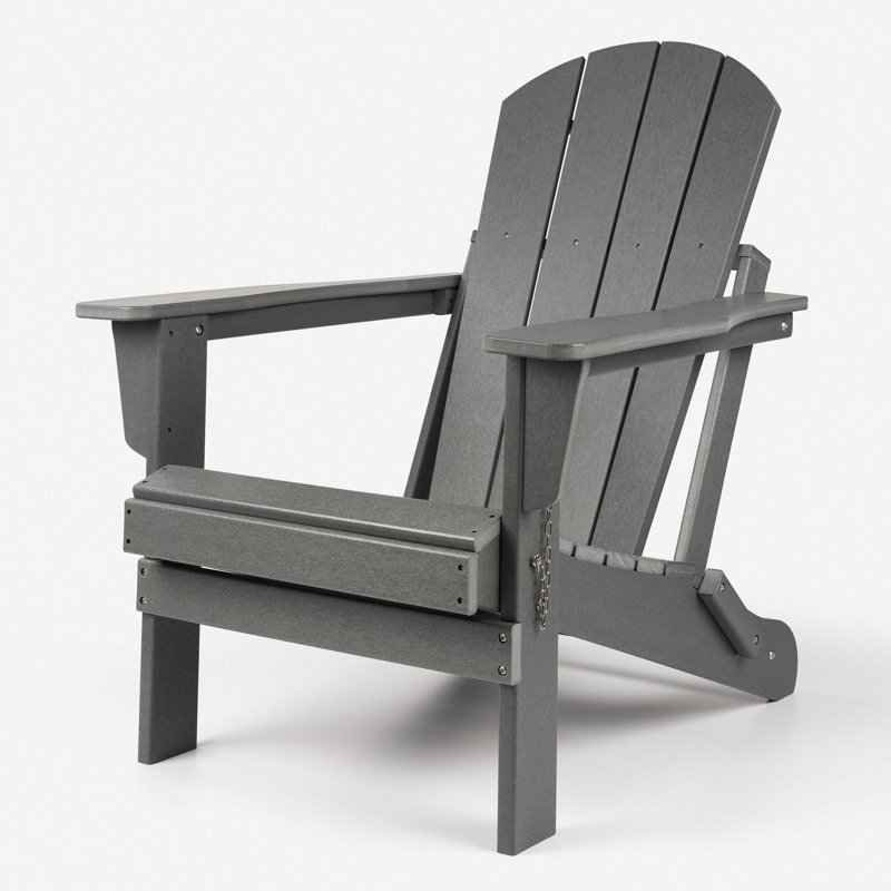 Deerfiled Foldable Outdoor Adirondack Chair, Black