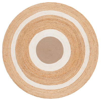 Natural Fiber Handwoven Jute Geometric Rug