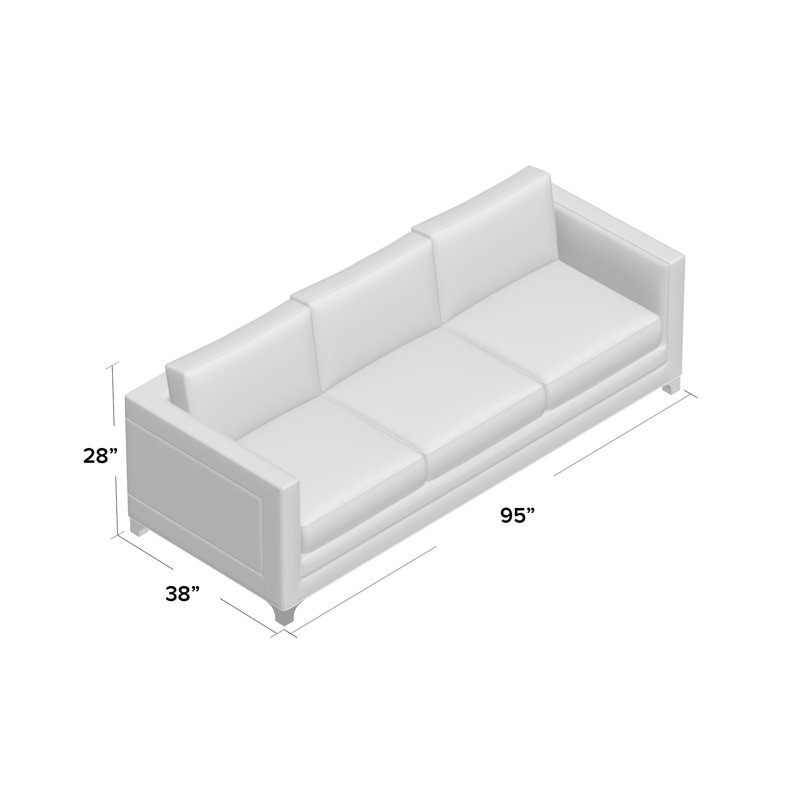 Canapé à accoudoirs carrés en mélange de polyester 95 po Manhattan avec coussins réversibles Manhattan, Standard, Noir