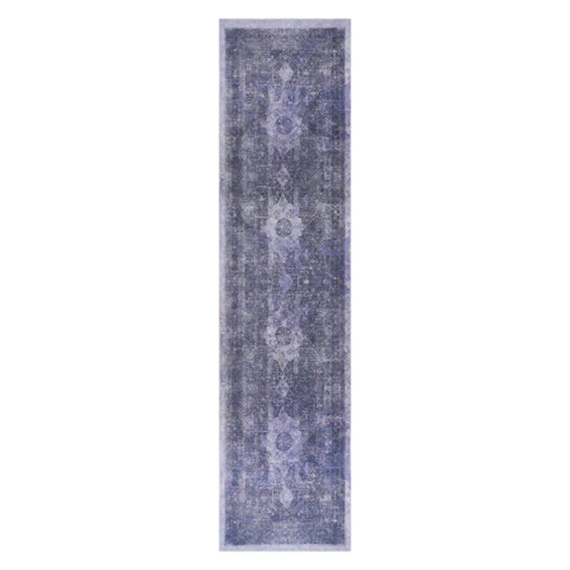 Sleek Anthracite Modern Doormat Rug, Runner 2'6" x 10'
