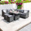 PARIS 7pc Deluxe Modular Corner Dining Set 2pc LH / RH Sofa, 1pc Corner Chair, 1pc Middle Chair & 2 Stools with Cushions with 150x80cm Adjustable Height Dining Table (68cm Dining / 50cm Coffee)