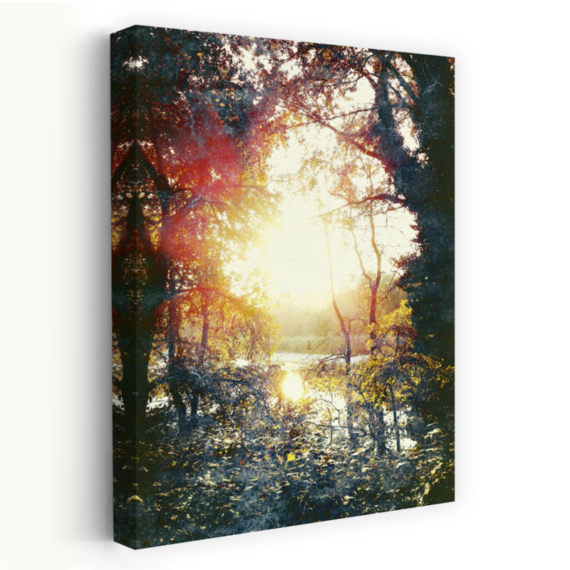 Art contemporain, art abstrait paisible, forêt naturelle, H 48 po x l 32 po