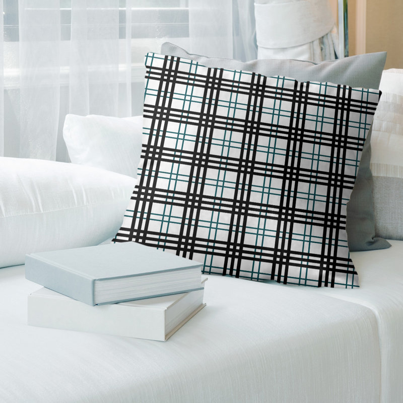 Housse de coussin Football Luxury, 26 po x 26 po, Polyester sergé, Blanc / vert minuit / noir